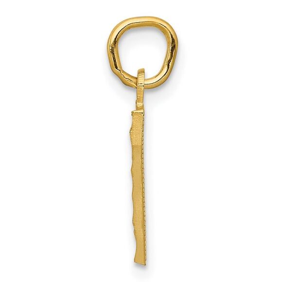 14k Yellow Gold, Varsity Collection, Small D/C Pendant Number 7 - Picture 2 of 5